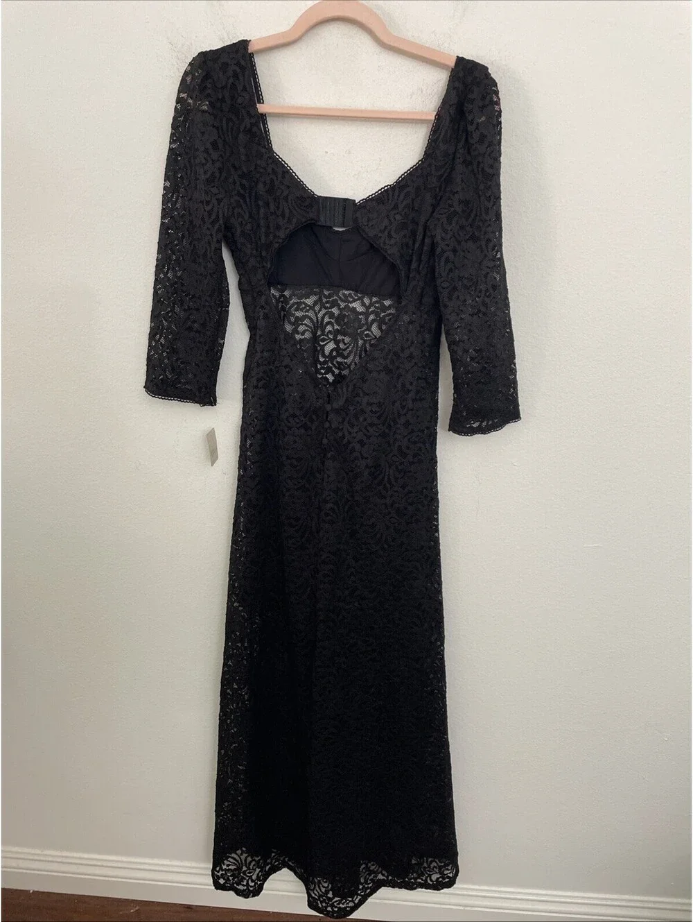 Free People Adored Maxi Dress Black Lace size M $198msrp NWT